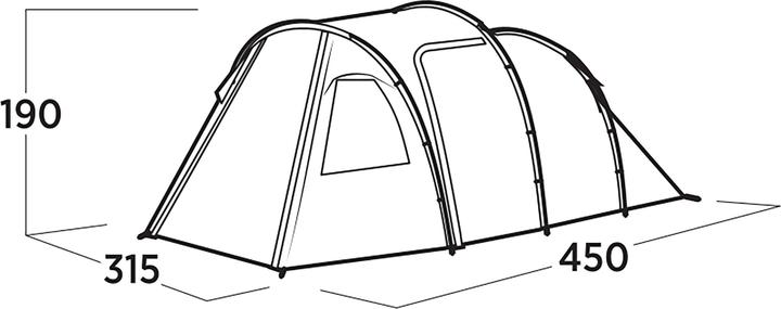 Actual product image Easy Camp Familien-Tunnelzelt Hidra 5 (olivgr?n, Modell 2025) (Tunnel tent, 10.80 kg, 5 persons)