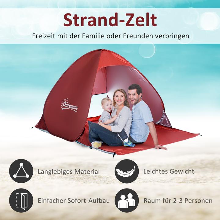 Produktbild Outsunny Pop-Up Zelt für 2 Personen (Wurfzelt, 0.80 kg, 2 Personen)