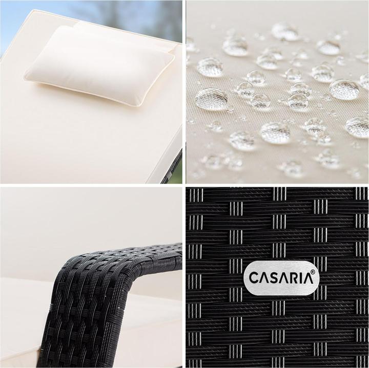 Produktbild Casaria Polyrattan Gartenliege (193 cm)