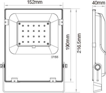 Produktbild Milight RGBW Funk Profi LED Flutlicht 20W IP65 mit Fernbedienung (2000 lm, IP65)