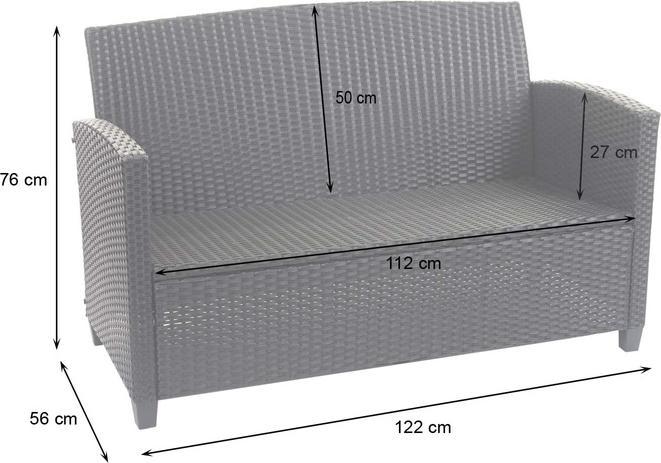 Produktbild Swisshandel24 XXL Poly-Rattan Garnitur, Balkon-/Garten-/Lounge-Set Sitzgruppe, Sofa Sessel mit Kissen Spun Poly -