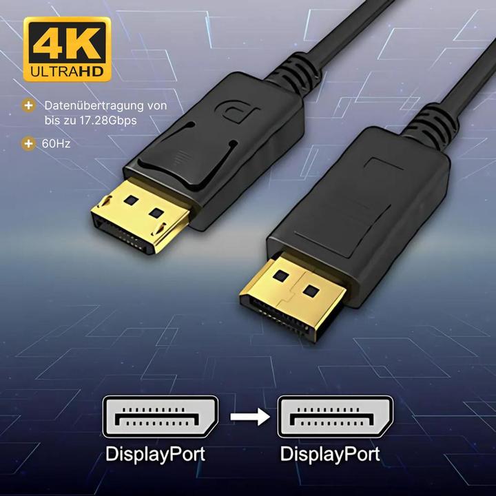 Actual product image Hermex 2.5m DisplayPort cable DP cable Screen cable Monitor connection cable (2.50 m, DisplayPort)