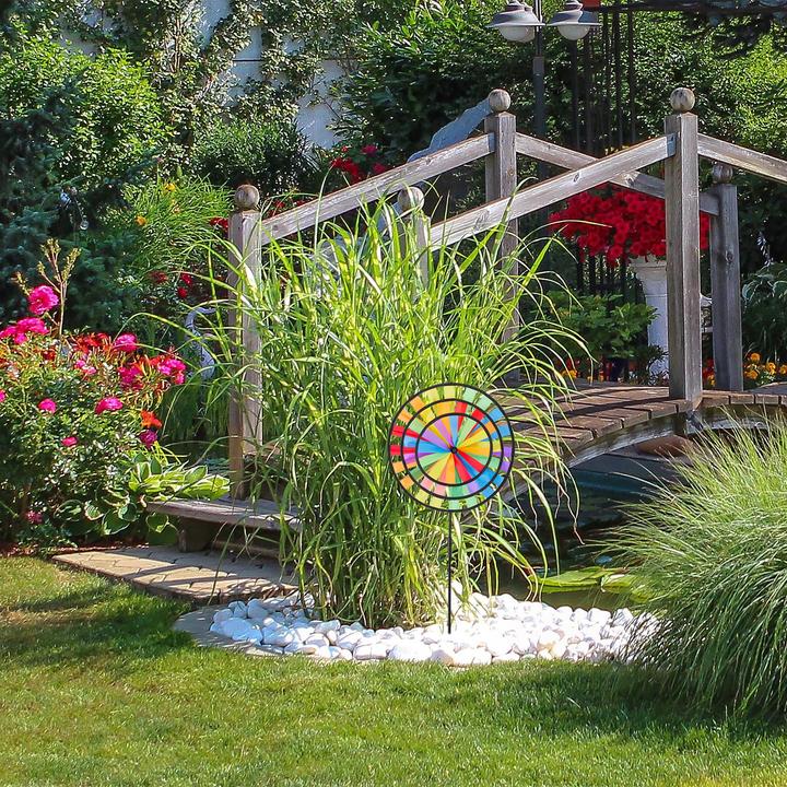 Image du produit Relaxdays Moulin à vent arc-en-ciel, pour jardin et balcon