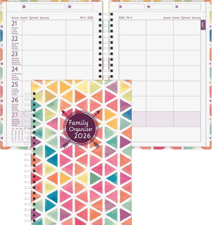 Image du produit Biella Agenda de la famille (14,5 x 20,5 cm, Allemand, Anglais, Italien, Français)