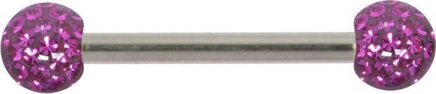 Bijouteria Brustpiercing (Chirurgenstahl 316L, Epoxiharz, Kristall)