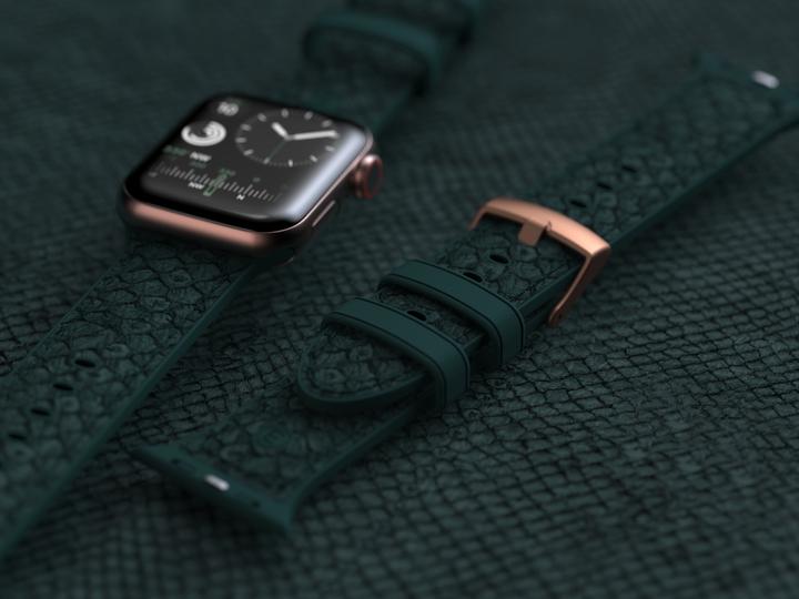 Actual product image Njord Jord Watch Strap For (44 mm, 45 mm, Vegan Leather, Salmon leather, Stainless steel fastener)