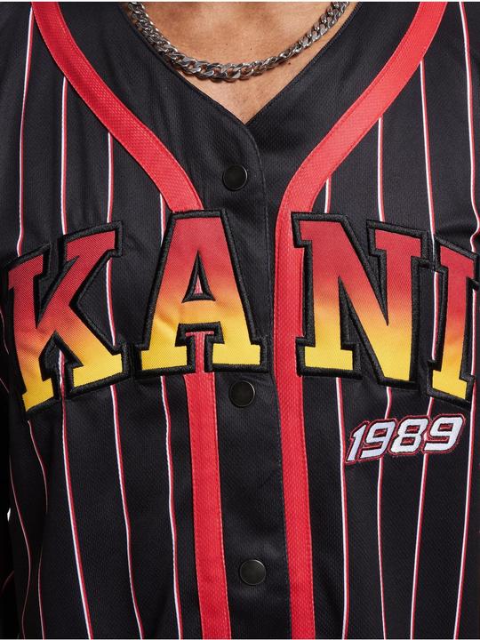 Actual product image Karl Kani KM233-003-1 KK Serif Pinstripe Baseball Shirt (L)