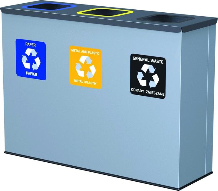 Alda bidone per la raccolta differenziata in acciaio inox (A134-10) (180 l)