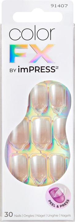 Actual product image KISS Glue-on nails ImPRESS Colour FX - Connection 30 pcs (Artificial nails, Light White)