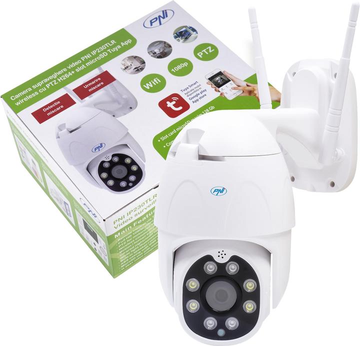 Immagine prodotto PNI IP230TLR telecamera di videosorveglianza wireless 1080P con PTZ H264+ supporta microSD 128 GB, notte (1920 x 1080 Pixels)