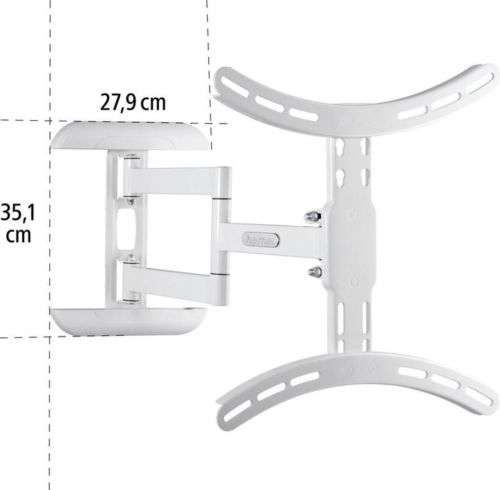 Image du produit Hama Support TV mural, pivotant, inclinable, extensible, 165 cm (65") à 35 kg (Mur, 165", 35 kg)