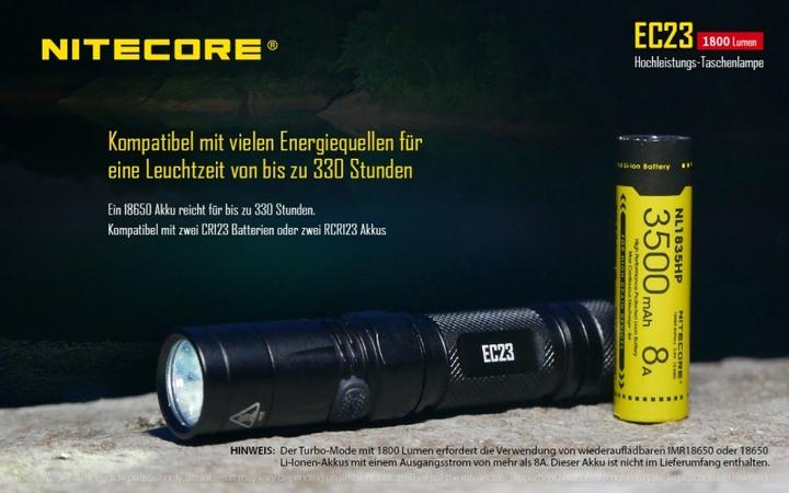 Immagine prodotto Nitecore Ec23 (12.90 cm, 1800 lm)