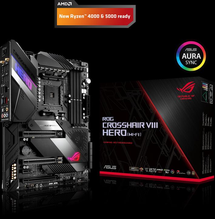 Productafbeelding ASUS Rog Crosshair VIII Hero WI-FI (AM4, AMD X570, ATX)