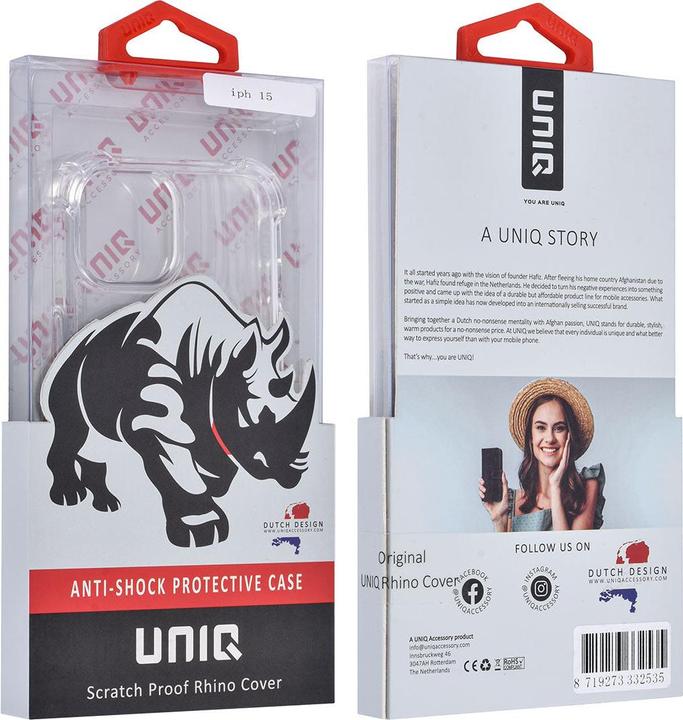 Actual product image UNIQ Accessory Case iPhone 15 - Hardcase Protective Cover Corners Anti-Shock Scratch Resistant No.703 (Apple iPhone 15)