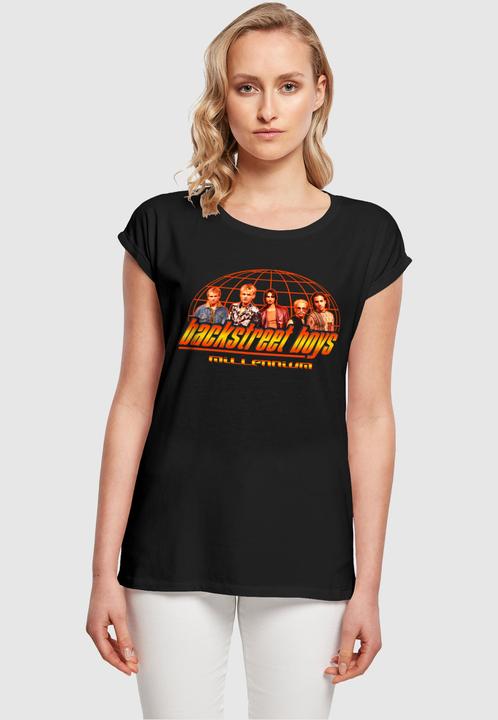 Actual product image Merchcode Ladies Backstreet Boys - Millenium Globe Extended Shoulder Tee - 112147 (XXL)