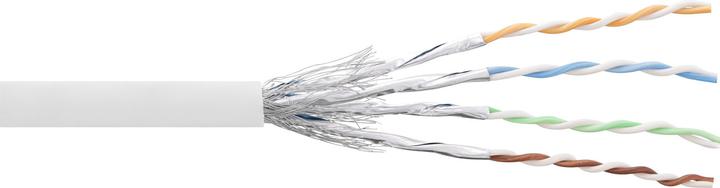 Produktbild InLine Patchkabel Cat.6 S/FTP/PIMF AWG27 PVC weiss 100m zum Konfektionieren (S/FTP, CAT6, 100 m)