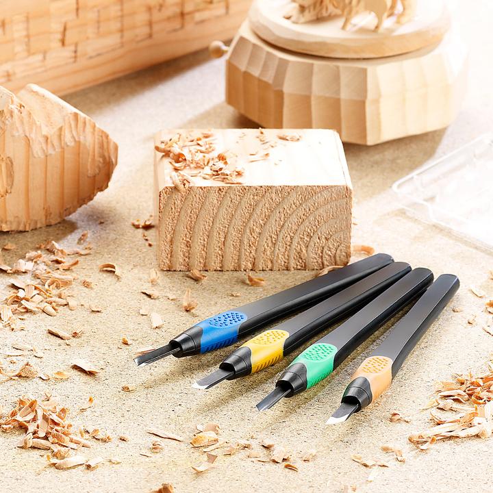 Actual product image AGT Wood carving tool, 4 pieces in sturdy box