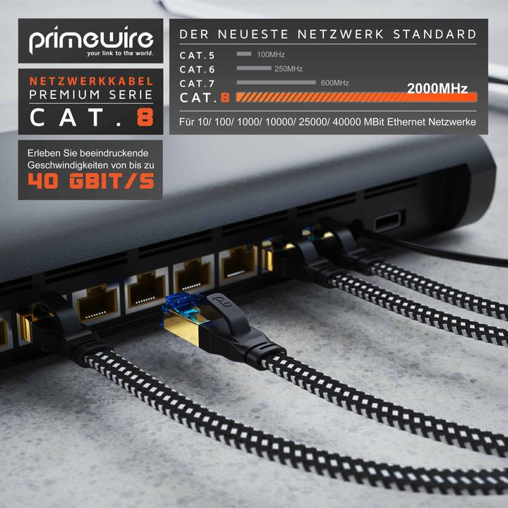 Produktbild Primewire Netzwerkkabel (U/FTP, CAT8.1, 5 m)