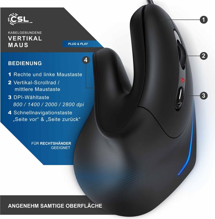 Actual product image CSL Ergo Vertical (Cable)