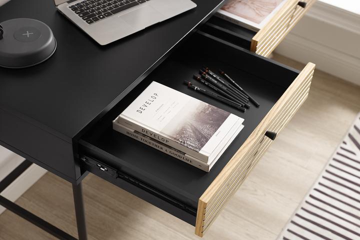 Image du produit SalesFever Bureau plaqué bois véritablex75 noir (120 x 50 x 75 cm)