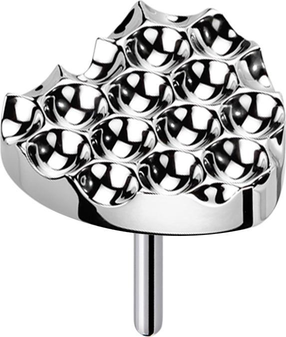 Immagine prodotto Star Piercing Threadless Cuore a puntini con taglio a diamante, argento (Titanio G23, senza ottone)