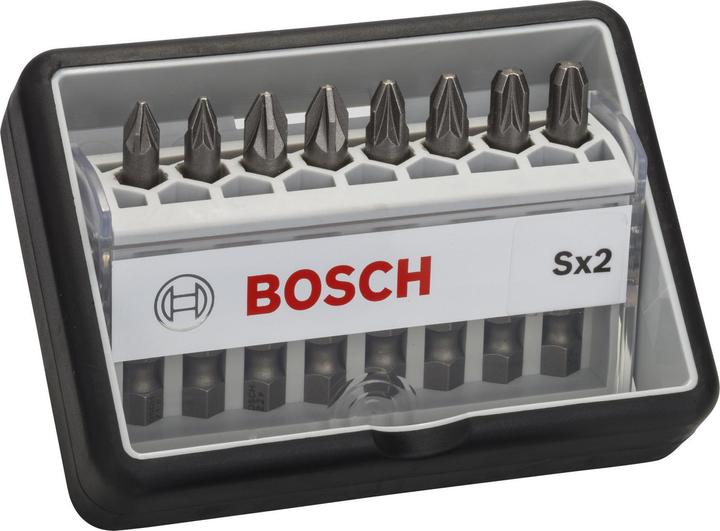 Produktbild Bosch Professional Zubehör 8-tlg. Schrauberbit-Set, Robust Line, Sx PZ, Extra Hard-Ausführung (Kreuz Pozidriv PZ M2, Kreuz Pozidriv PZ M3, Kreuz Pozidriv PZ M1)