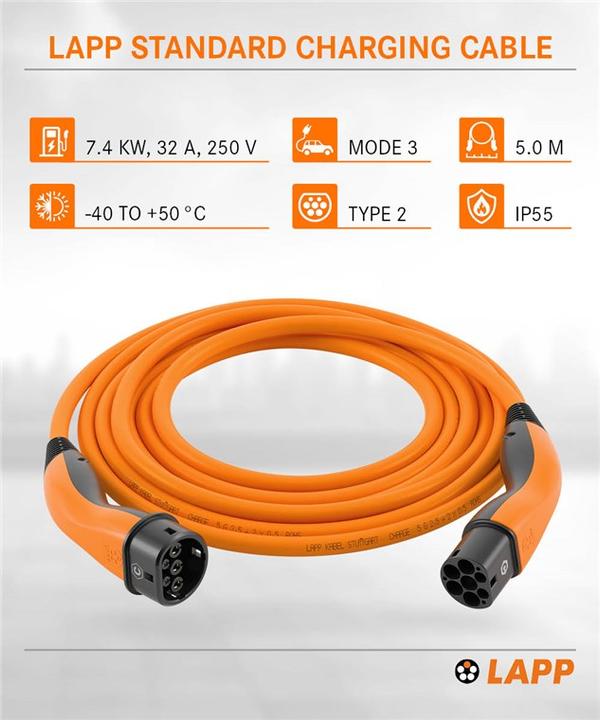 Image du produit Lapp Mobility EV-TYP2 (Type 2, 7.40 kW, 32 A, 5 m)