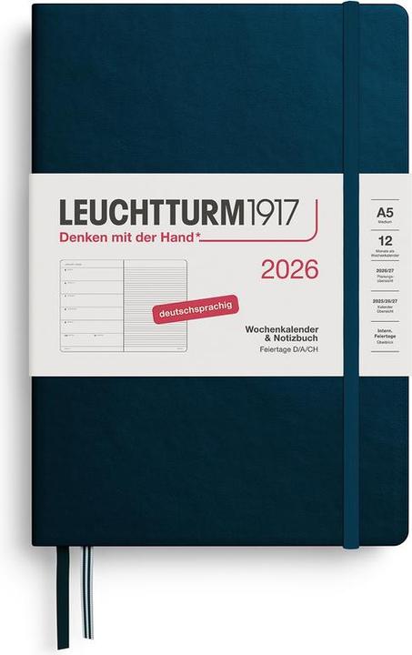 Wochenkalender&NotizbuchMediumA5DeepSea2026 (15 x 21 cm, Deutsch)
