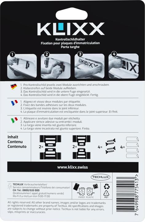 Image du produit Support de plaque d'immatriculation interchangeable (Avant + arrière, Format long)