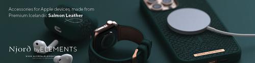 Actual product image Njord Jord Watch Strap For (44 mm, 45 mm, Vegan Leather, Salmon leather, Stainless steel fastener)