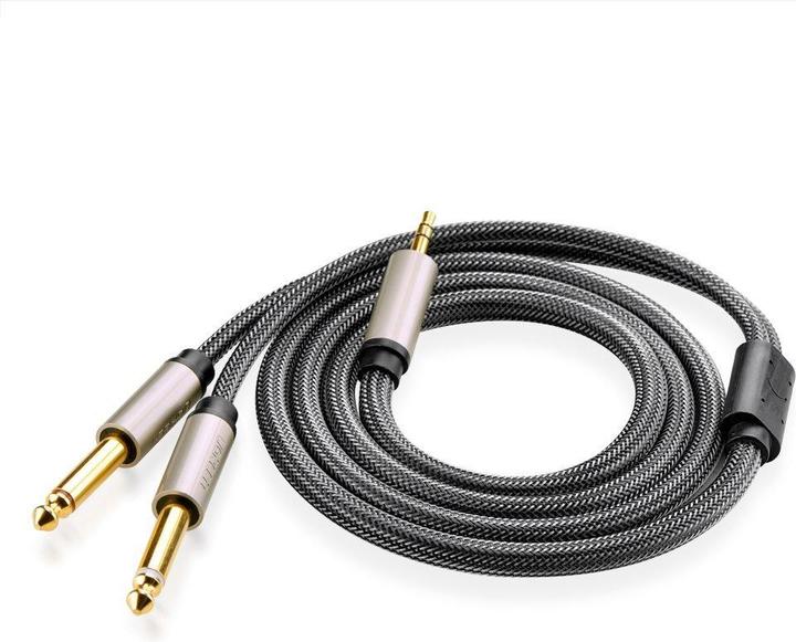 Actual product image Ugreen 3.5 mm jack - 2x 6.35 mm jack (1 m, 3.5mm jack (AUX), 6.3mm jack)