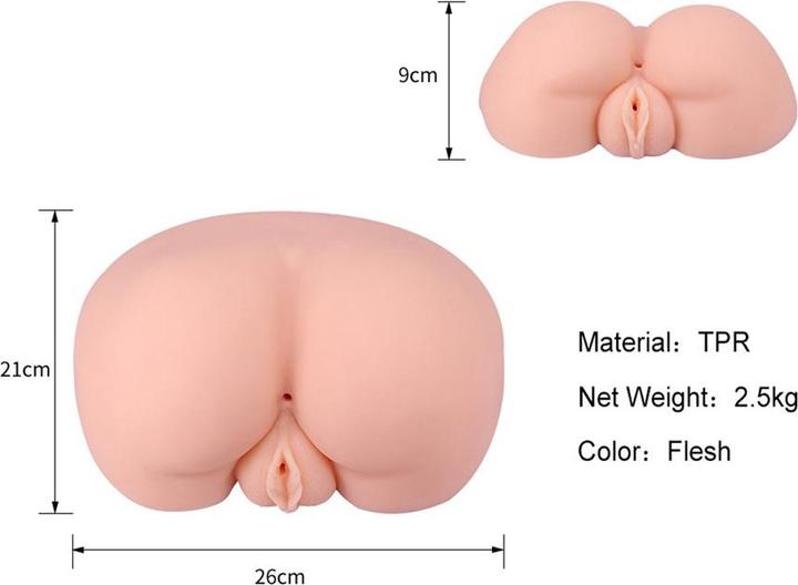 Produktbild Perfect Toys Realistic Masturbator Buttocks Double Holes Vulva-Anus