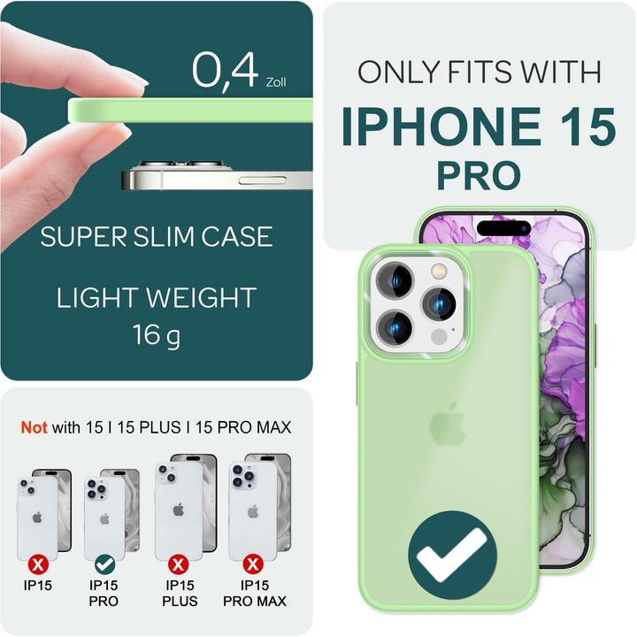 Actual product image Nalia Hybrid Sleeve Matt Transparent Frosted (Apple iPhone 15 Pro)