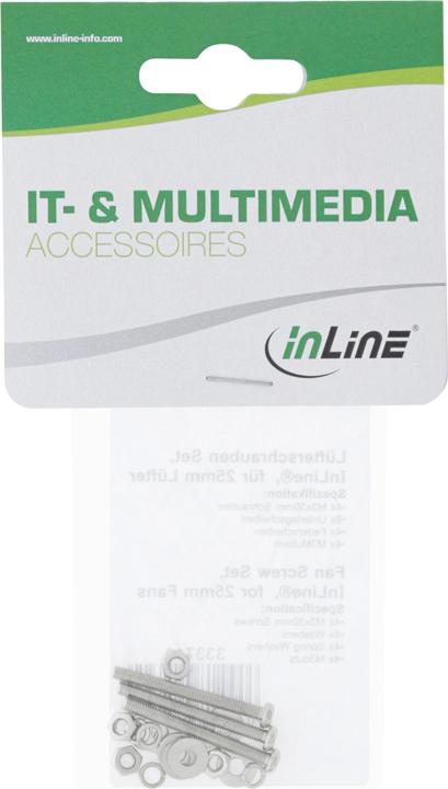 Produktbild InLine Lüfterschrauben Set für 25mm Lüfter, 4 Stück