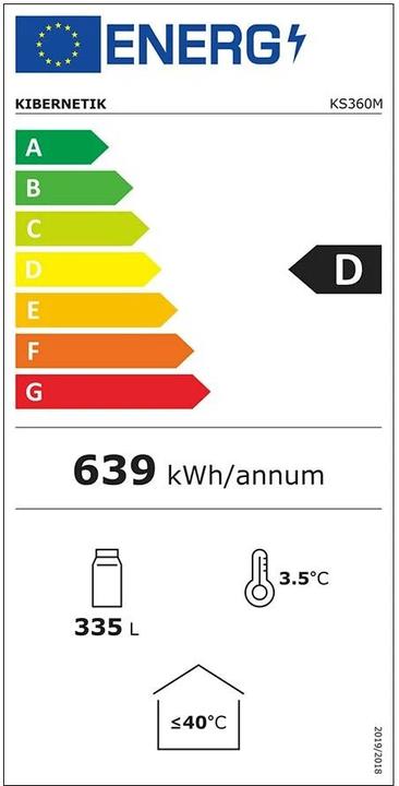 Etichetta energetica Kibernetik Ks360m (335 l)