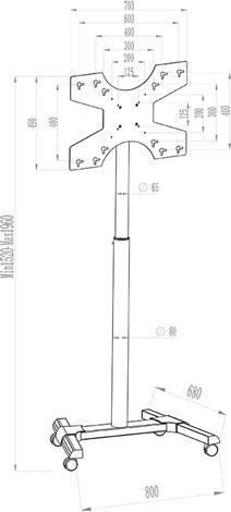 Produktbild Hagor freistehendes Standsystem (55", 35 kg)