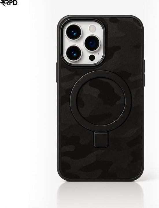 Image du produit RPD iPhone 16 PM - Magsafe Standetui mit camouflage Muster schwarz (Apple iPhone 16 Pro Max)