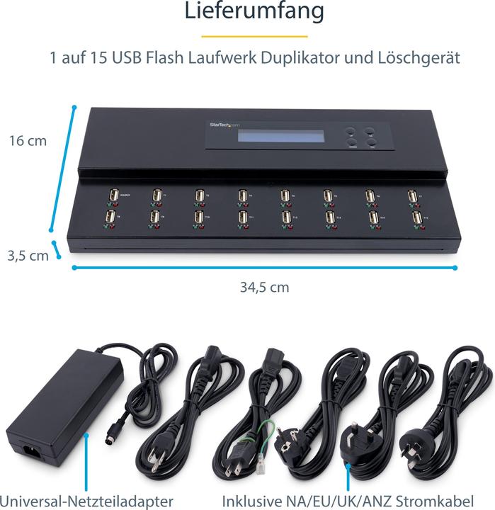 Image du produit StarTech 1:15 Duplicateur autonome (2000 Go, USB-A)