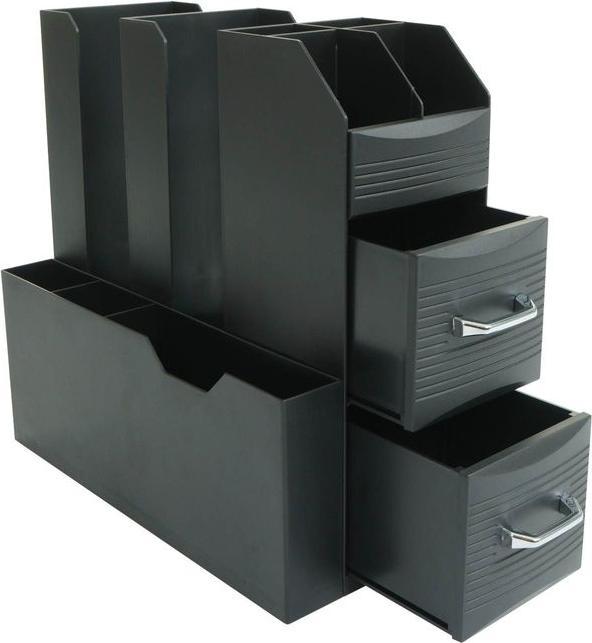 Image du produit Mendler Organiseur de bureau HWC-L97, avec 2 tiroirs et 7 compartiments, 29x14x33cm