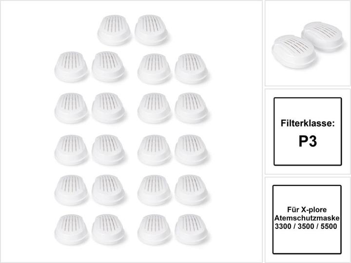 Actual product image Dräger Particulate filter P3 R (pack of 2), protection class FFP3, white. (FFP3, 22 x)