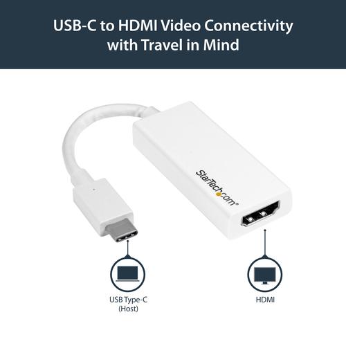 Immagine prodotto StarTech Adattatore da USB-C a HDMI - Convertitore da USB Tipo C a HDMI per computer con USB - 4K 60Hz - (HDMI, 15 cm)