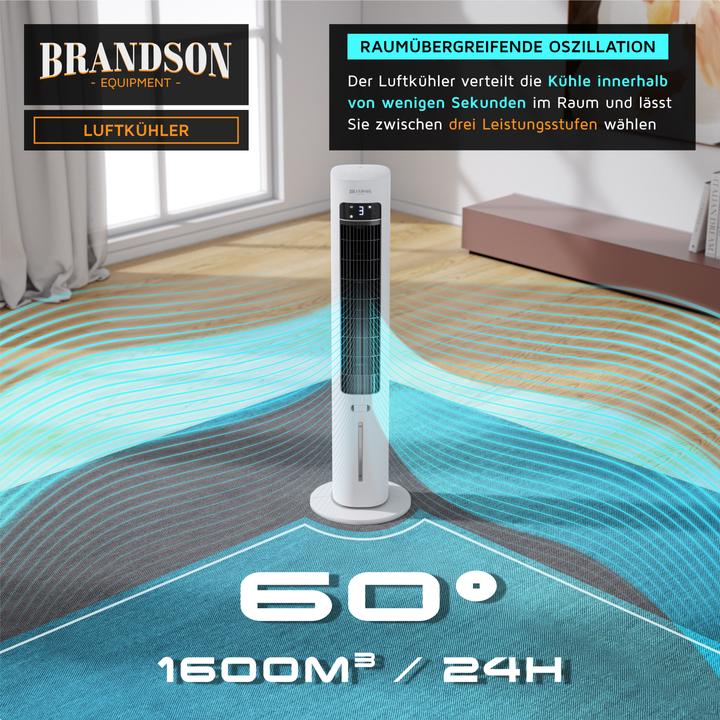 Image du produit Brandson Mobiler Luftkühler, Luftbefeuchter, Verdunstungskühler, 3 Modi, Timer, Lüfter, Klimagerät 55W