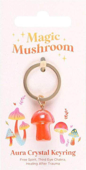 Actual product image Something Different Aura Mushroom Crystal Keyring