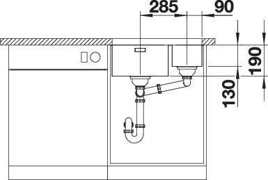 Productafbeelding Blanco Andano 340/180-U (Onderbouw gootsteen, 44 cm, 58.50 cm)
