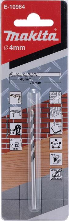 Actual product image Makita TCT Multi drill 4x75mm (4 millimetres)
