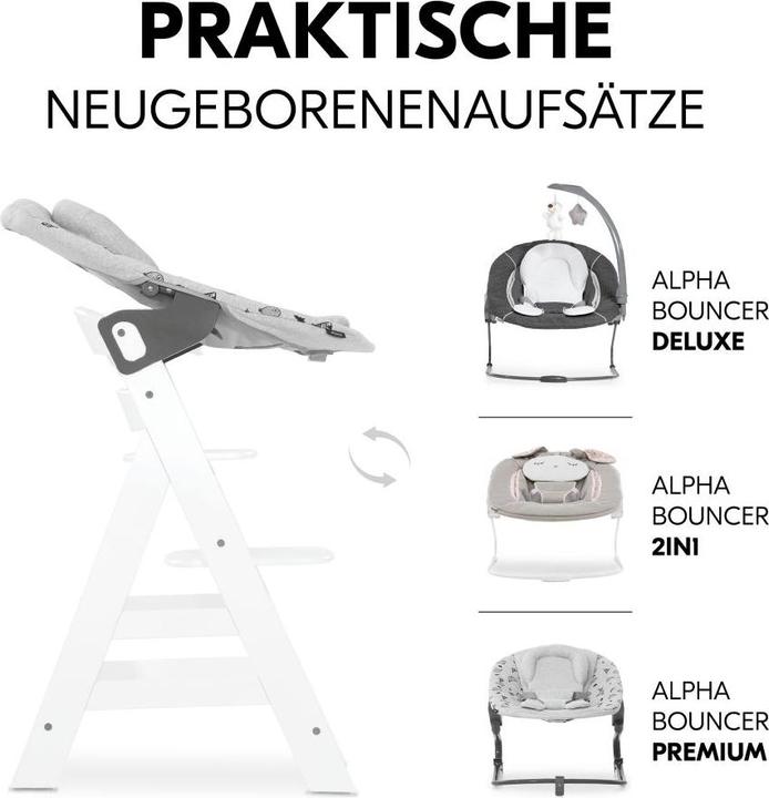 Produktbild Hauck Hochstuhl Alpha Plus White im Sparset - inkl. Sitzkissen Hochstühle (Hochstuhl)