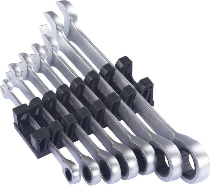 Produktbild Toolcraft TO-9626412 Ratschen-Einringschlüssel-Satz 7teilig Schlüsselweite (Met (17 mm, 8 mm, 14 mm, 19 mm, 13 mm, 12 mm, 10 mm)