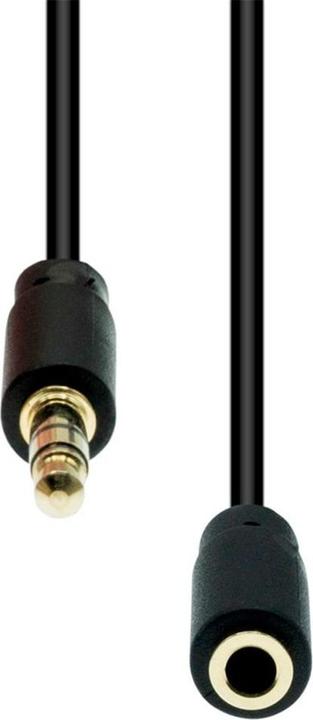 ProXtend Mini-Jack 3-Pin Slim Extension Cable Black 3M (3 m)