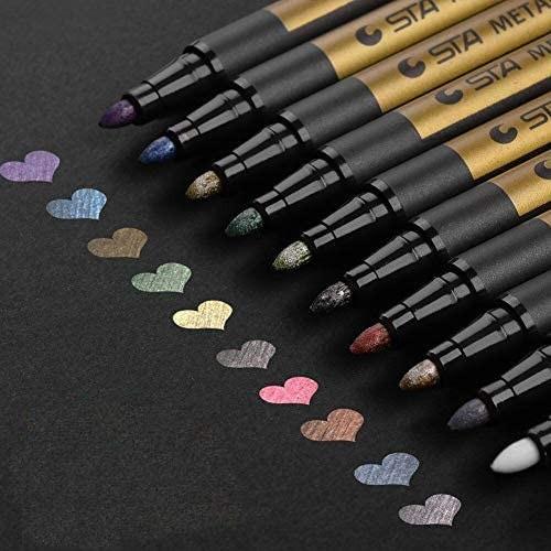 Actual product image I Am Creative Metallic Marker Glitzer Stifte Glimmer Pen auf Wasserbasis 10er Set (Metallic, 10 x)