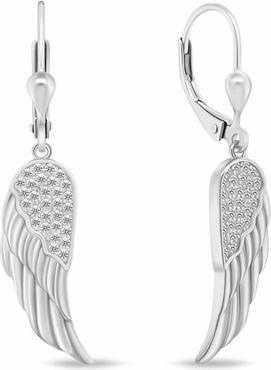 Brilio Silver - Charming silver earrings Angel wing EA329W